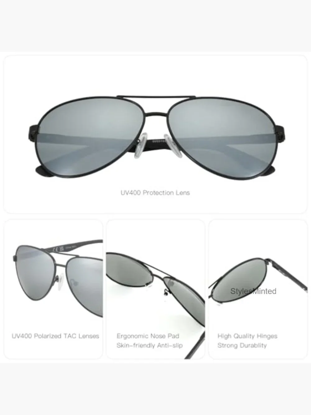 Polarized Aviator Sunglasses Carbon Fiber Pilot UV Protection